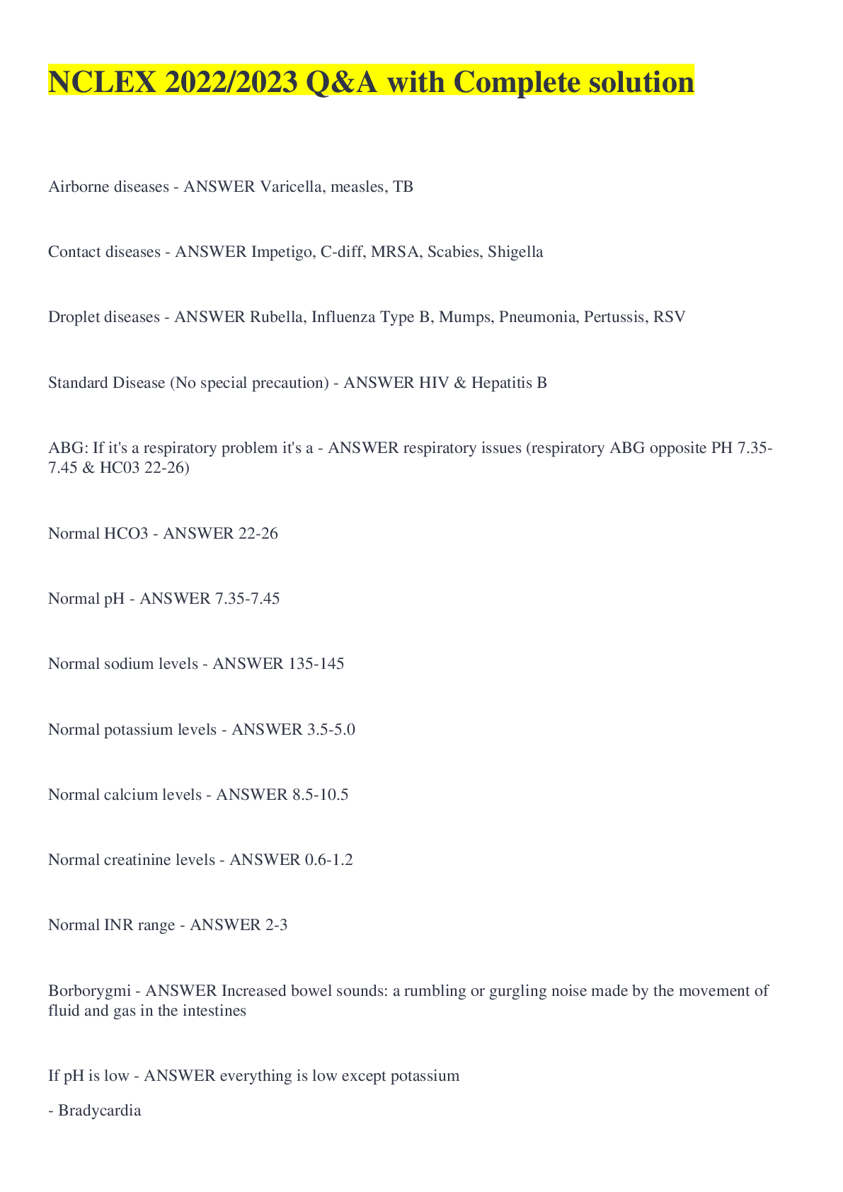 Preview image for NCLEX 2022/2023 -370 Set Q&A with Complete solution